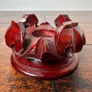 Vintage Wooden Carved Display Stand for Pottery or Sculpture